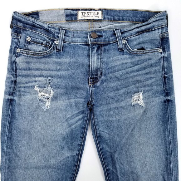 Textile Elizabeth and James Ankle Jeans Ozzy Destroyed Distressed Sz 29 Med Wash - Picture 4 of 11